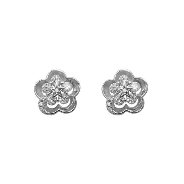 Morini Cubic Zirconia Diamond Floral Stud Earrings - 1308016