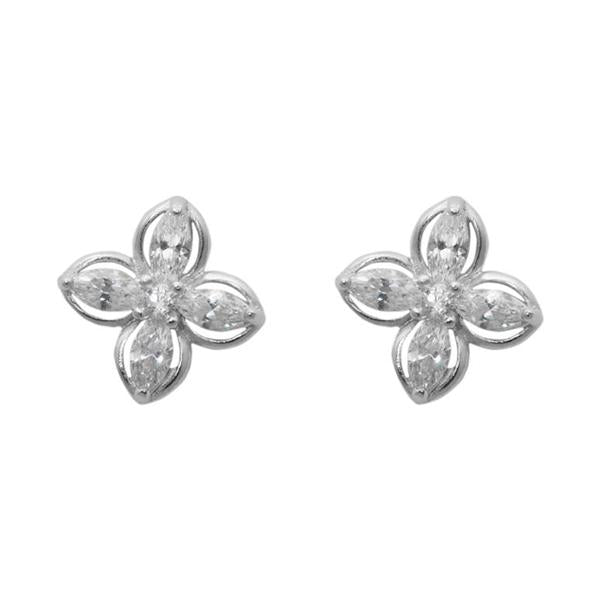 Morini Cubic Zirconia Diamond Floral Stud Earrings - 1308017