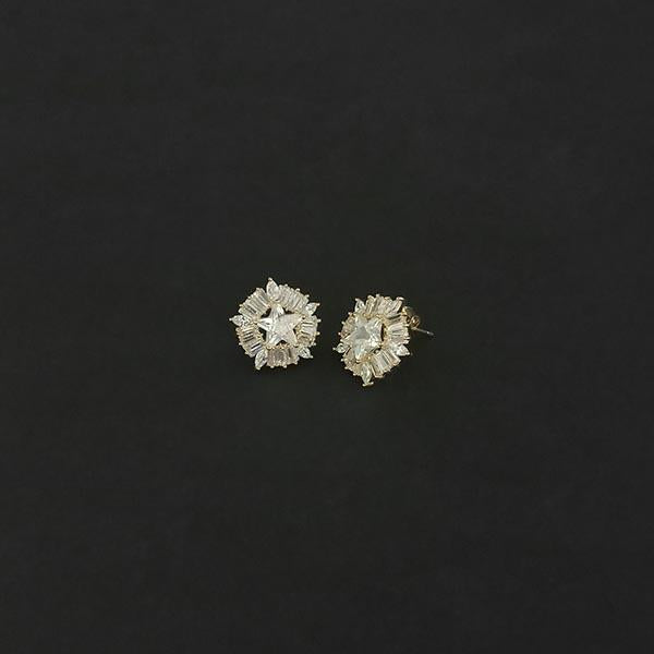 Urthn AD Stone Gold Plated Stud Earrings - 1308040A