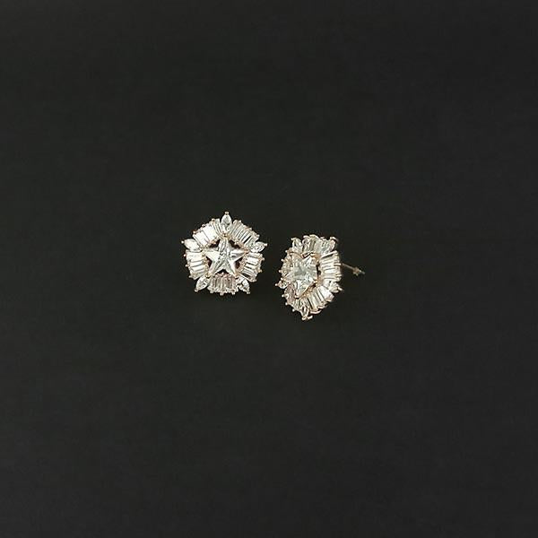 Urthn AD Stone Gold Plated Stud Earrings - 1308040C