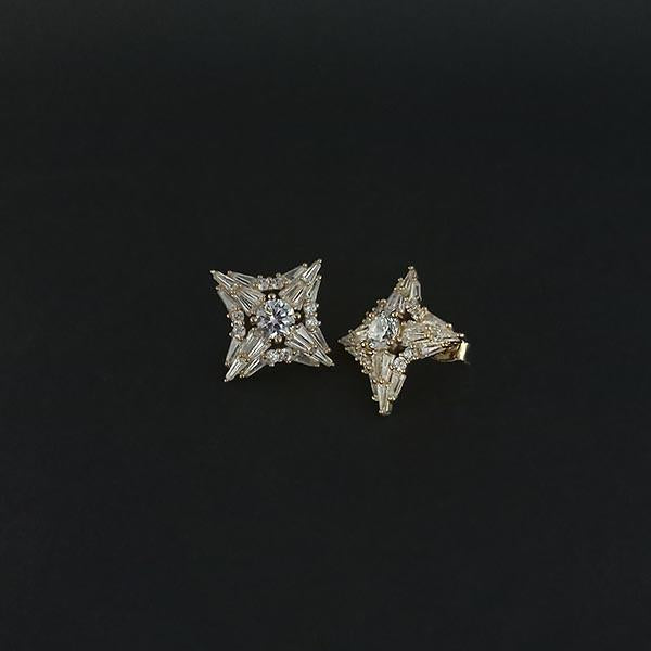 Urthn AD Stone Gold Plated Stud Earrings - 1308045A