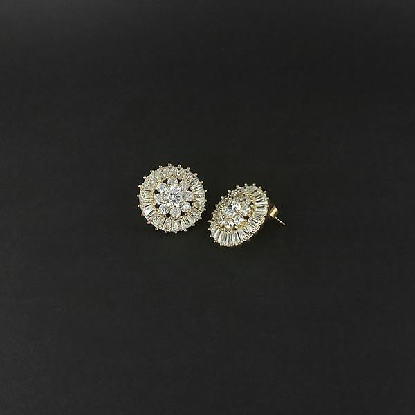 Urthn AD Stone Gold Plated Stud Earrings - 1308047A