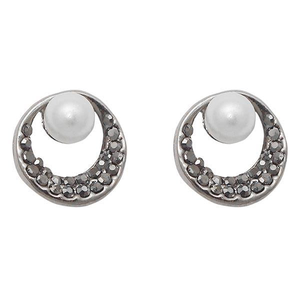 The99Jewel Marcasite Stone White Pearl Pack Of 6 Stud Earrings - 1308203