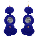 Jeweljunk Blue Thread Mirror Gold Plated Earrings - 1308306C