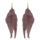 Jeweljunk Gold Plated Brown Feather Earrings - 1308316B