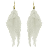 Jeweljunk White Gold Plated Feather Earrings - 1308316D