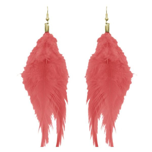 Jeweljunk Zinc Alloy Red Feather Earrings - 1308316E