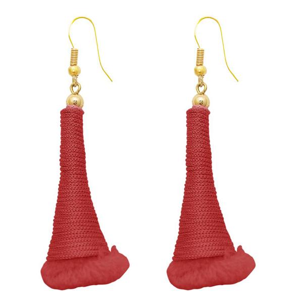 The99Jewel Gold Plated Red Thread Earrings - 1308318A