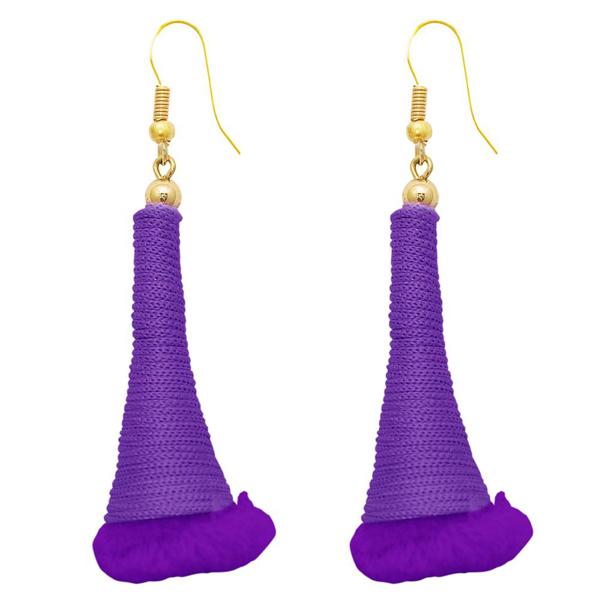 The99Jewel Gold Plated Purple Thread Earrings - 1308318J