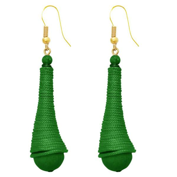 The99Jewel Green Gold Plated Thread Earrings - 1308319C