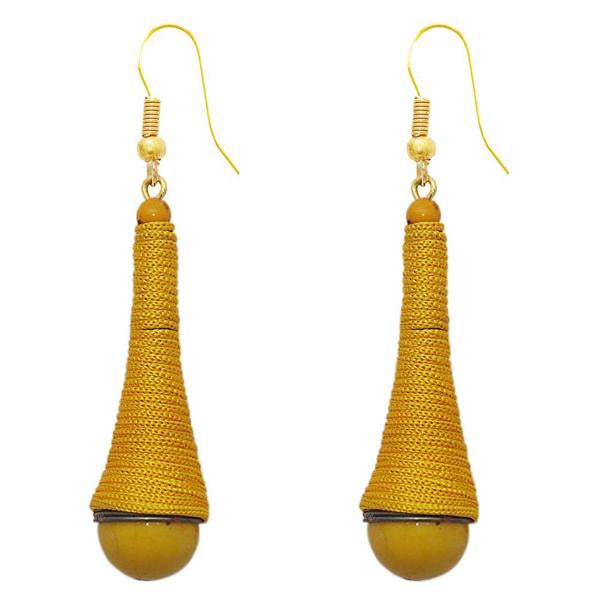 The99Jewel Yellow Gold Plated Thread Earrings - 1308319E