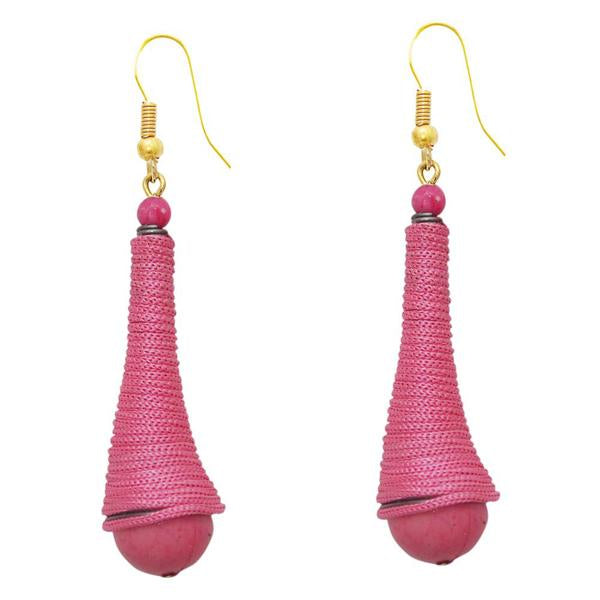 The99Jewel Zinc Alloy Pink Thread Earrings - 1308319F