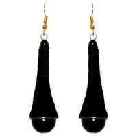 Jeweljunk Gold Plated Black Thread Earrings - 1308319J