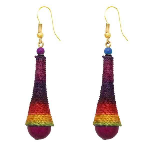 The99Jewel Multicolour Gold Plated Thread Earrings - 1308320C