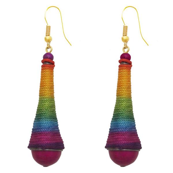 The99Jewel Gold Plated Multicolour Thread Earrings - 1308320D