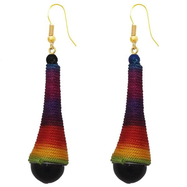 The99Jewel Multicolour Gold Plated Thread Earrings - 1308320E