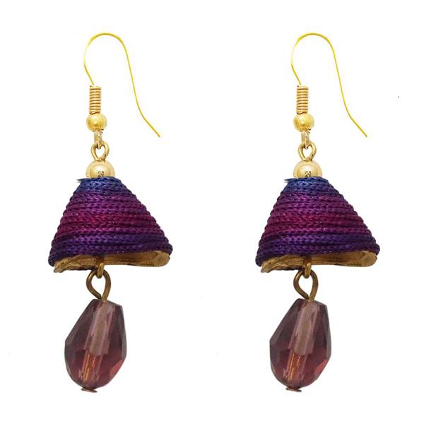 The99Jewel Multicolour Gold Plated Thread Drop Earrings - 1308322B
