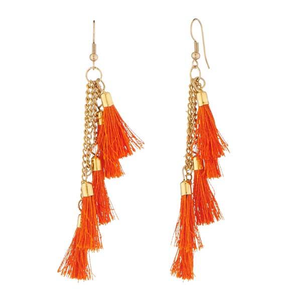 Jeweljunk Orange Thread Gold Plated Earrings - 1308330C