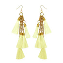 Jeweljunk Gold Plated Yellow Thread Earrings - 1308330K