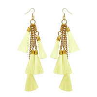 Jeweljunk Gold Plated Yellow Thread Earrings - 1308330K
