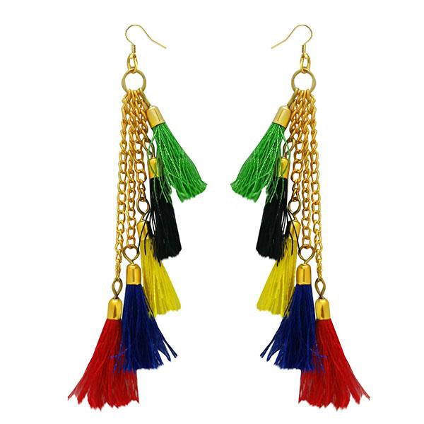 Jeweljunk Gold Plated Multicolour Thread Earrings - 1308330M