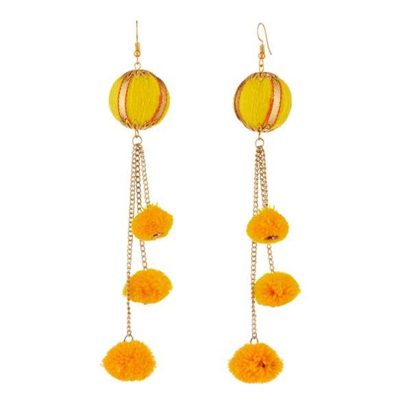 Jeweljunk Yellow Thread Gold Plated Earrings - 1308331C