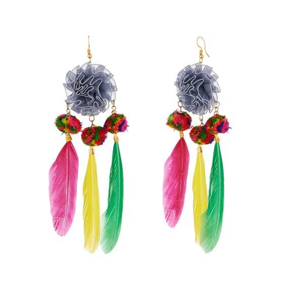 Multicolor deals feather earrings