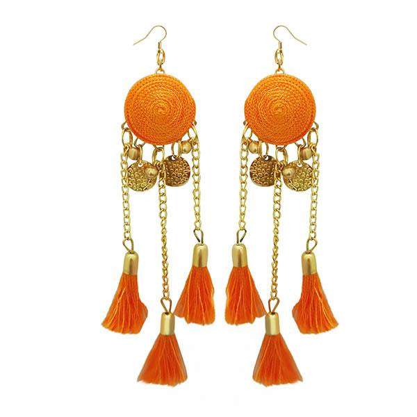 Jeweljunk Orange Thread Gold Plated Earrings - 1308341A