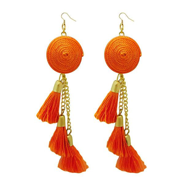 Jeweljunk Orange Thread Gold Plated Earrings - 1308342A