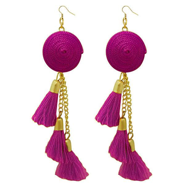 Jeweljunk Pink Thread Gold Plated Earrings - 1308342B