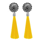 Jeweljunk Yellow Oxidised Plated Thread Earrings - 1308343E