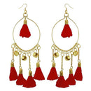 Jeweljunk Red Thread Gold Plated Earrings - 1308344I