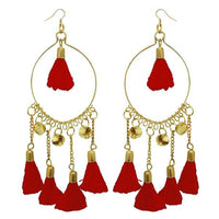 Jeweljunk Red Thread Gold Plated Earrings - 1308344I