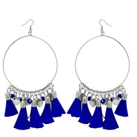 Jeweljunk Silver Plated Blue Thread Earrings - 1308345D