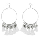 Jeweljunk Silver Plated White Thread Earrings - 1308345E