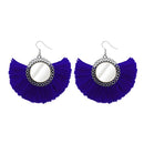 Jeweljunk Silver Plated Blue Thread Earrings - 1308349E