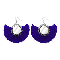 Jeweljunk Silver Plated Blue Thread Earrings - 1308349E