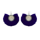 Jeweljunk Blue Thread Silver Plated Earrings - 1308350B