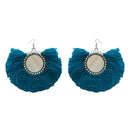 Jeweljunk Blue Thread Silver Plated Earrings - 1308350J