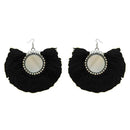 Jeweljunk Black Thread Silver Plated Earrings - 1308350K