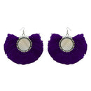 Jeweljunk Blue Thread Silver Plated Earrings - 1308350M