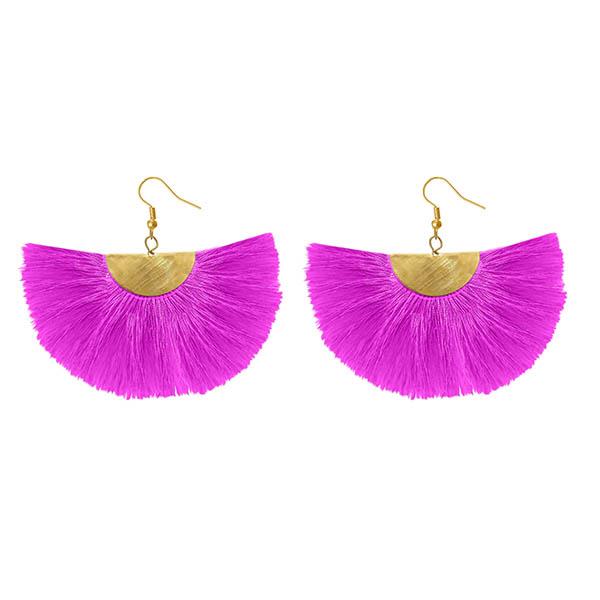 Tip Top Fashions Pink Thread Gold Plated Earrings - 1308354G