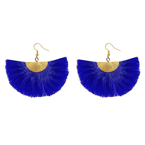 Jeweljunk Blue Thread Gold Plated Earrings - 1308354H