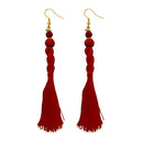 Jeweljunk Maroon Beads Thread Earrings - 1308356D