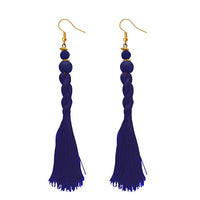 Jeweljunk Blue Beads Thread Earrings - 1308356E