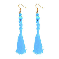 Jeweljunk Blue Beads Thread Earrings - 1308356M