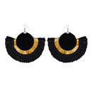 Jeweljunk Yellow And Black Thread Earrings - 1308357J