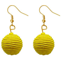 Tip Top Fashions Yellow Thread Dangler Earrings - 1308358A