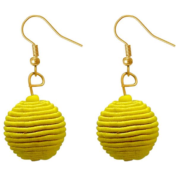 Tip Top Fashions Yellow Thread Dangler Earrings - 1308358A