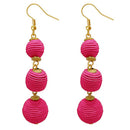 Jeweljunk Pink Thread Gold Plated Dangler Earrings - 1308360H